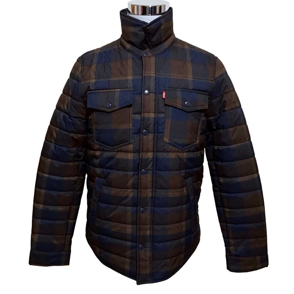 Levi's NWT Plaid Lightweight Puffer Jacket Men S